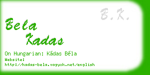 bela kadas business card