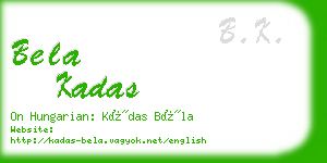 bela kadas business card